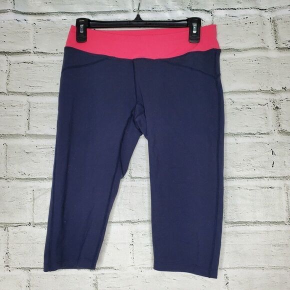 LUCY POWER WOMEN'S Navy Blue Pink Capri Activewear Size Medium - Picture 1 of 7